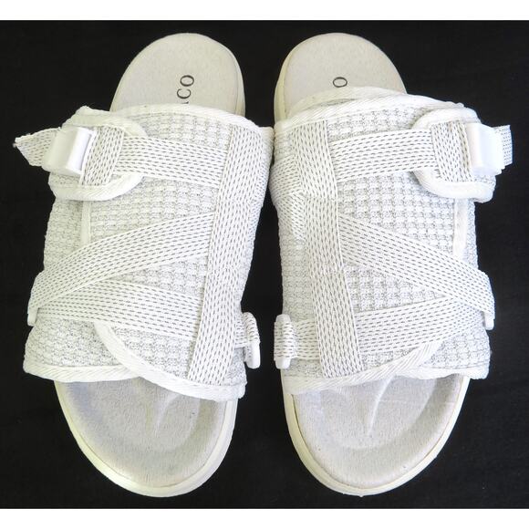 New DRACO Snow White Reflective Men\'s Sandal Slip On Slides Men Sz 9 -10 main image 6